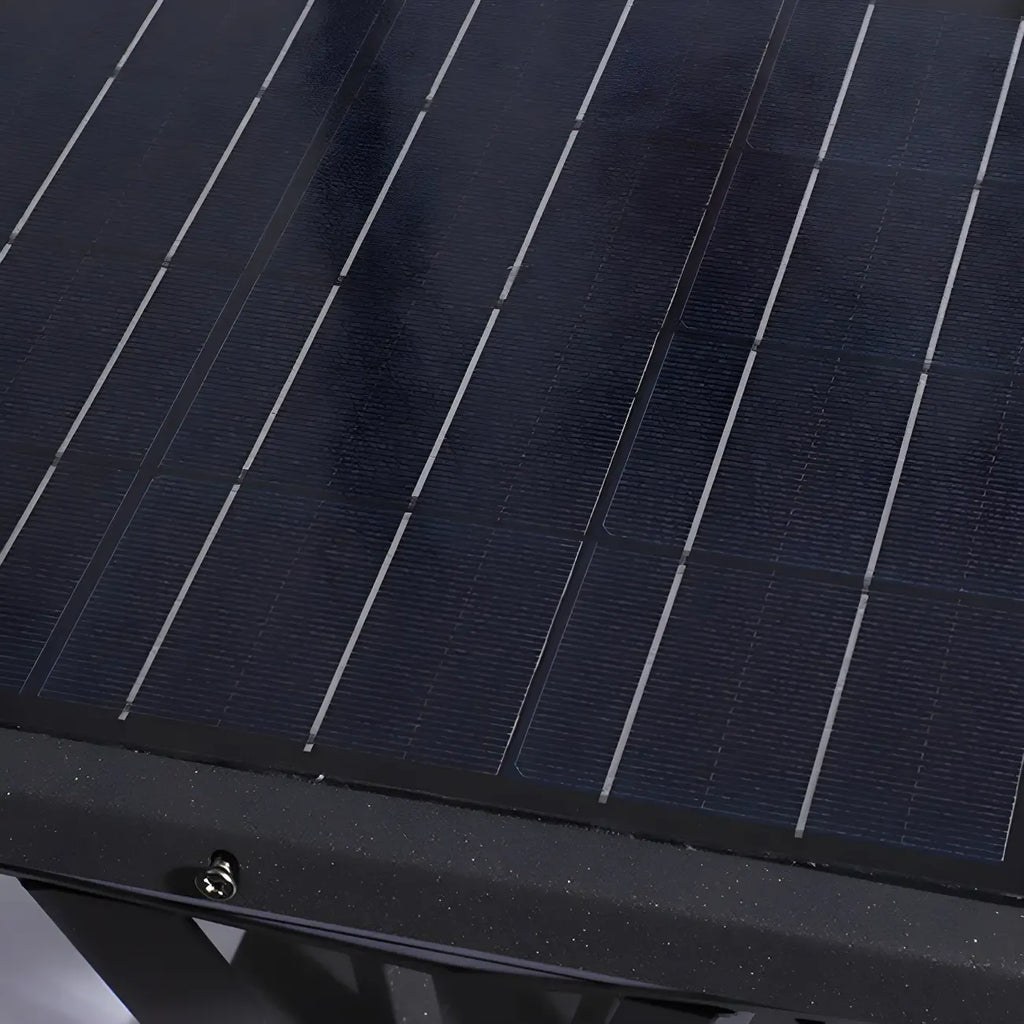 Black Metal Bracket Pyramid Solar Outdoor Post Lights