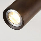 5-Light Wood Track Spotlight Adjustable Semi Flush Mount Ceiling Light