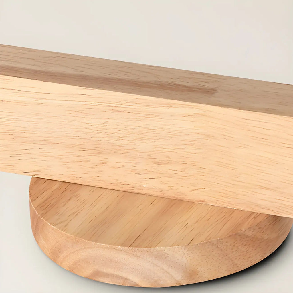 5-Light Wood Track Spotlight Adjustable Semi Flush Mount Ceiling Light