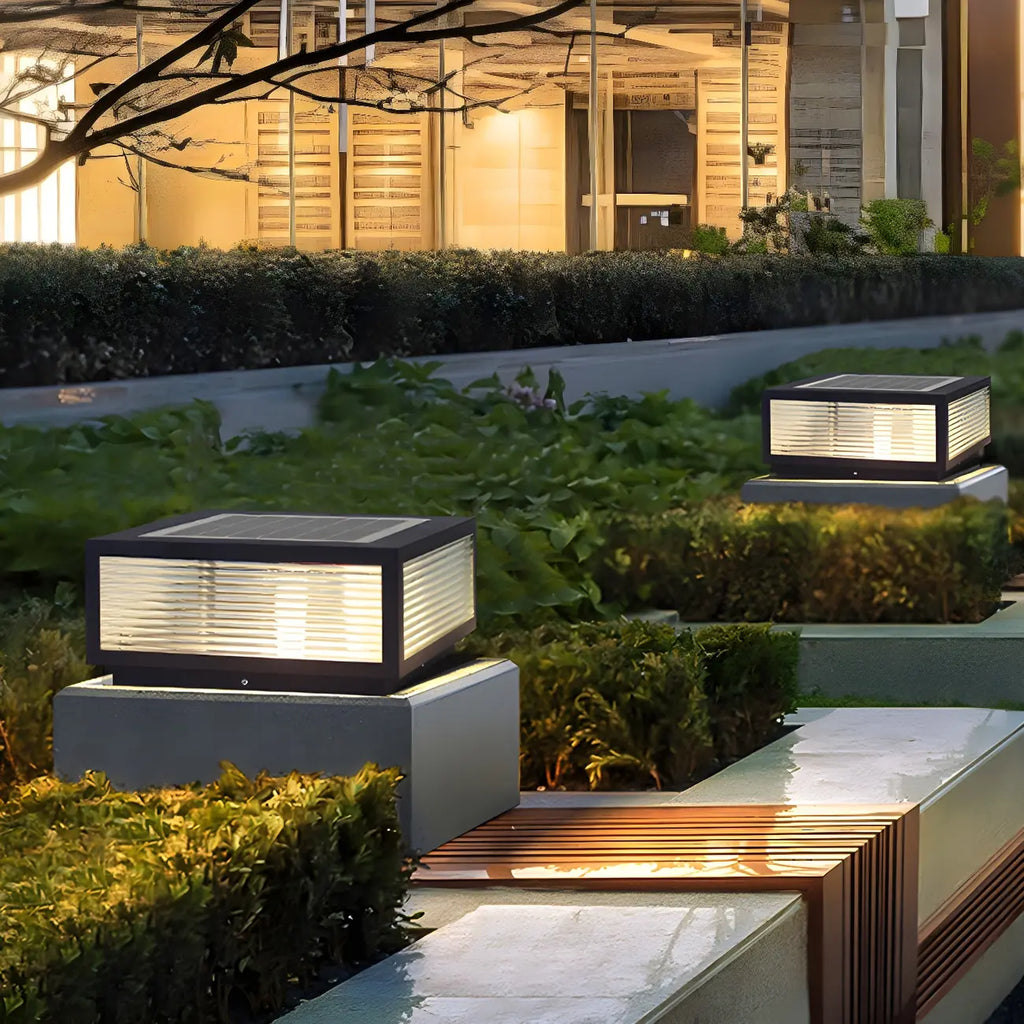 Color-Changing Rectangle Solar Outdoor Post Lights