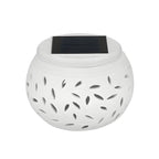 Decorative Hollowed White Ceramic Solar Outdoor Post Lights