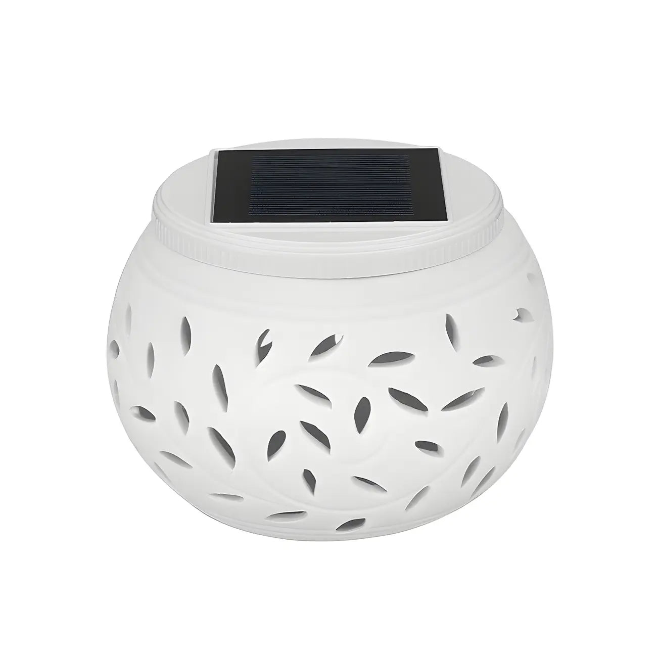 Decorative Hollowed White Ceramic Solar Outdoor Post Lights
