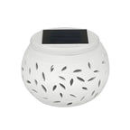 Decorative Hollowed White Ceramic Solar Outdoor Post Lights