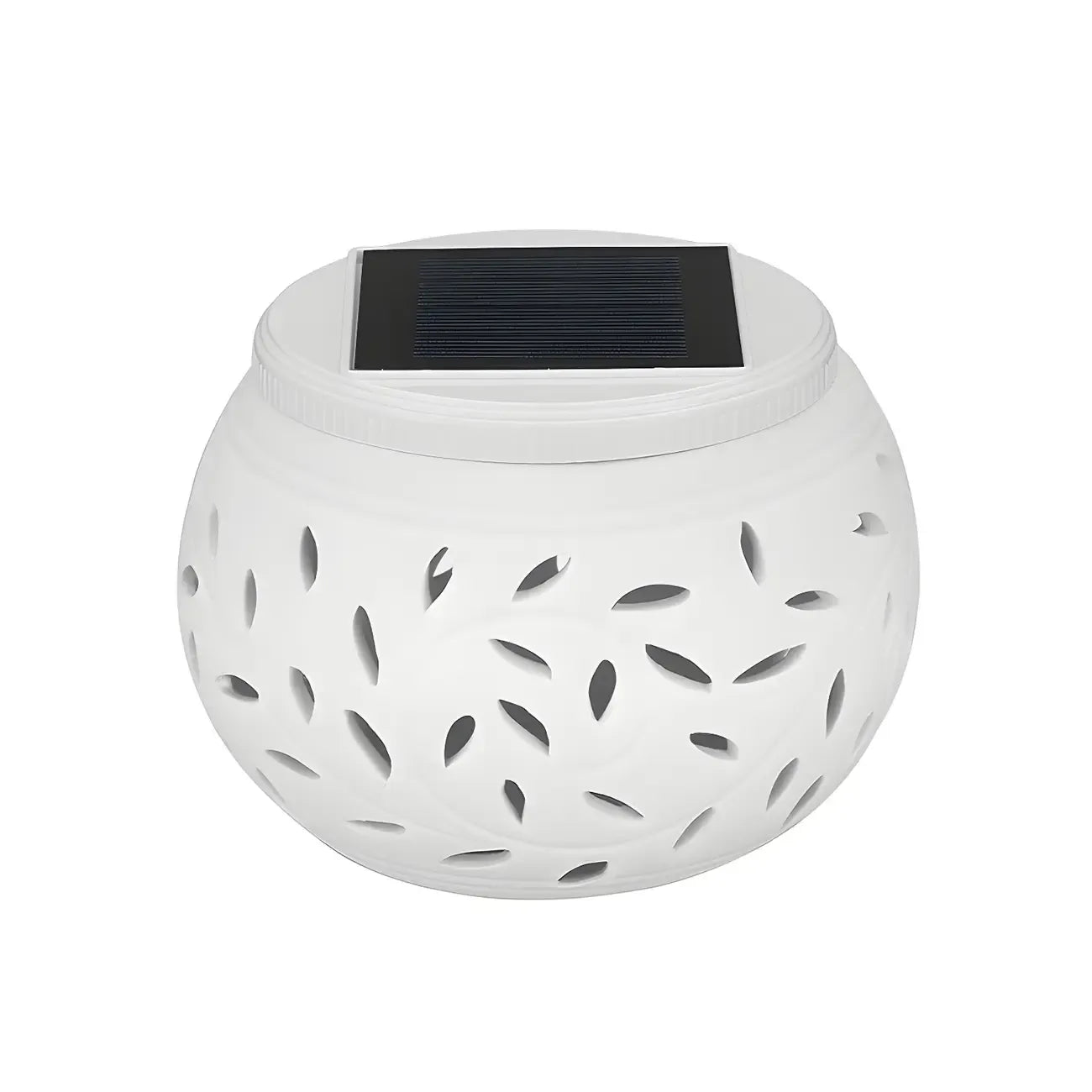 Decorative Hollowed White Ceramic Solar Outdoor Post Lights