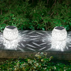 Decorative Hollowed White Ceramic Solar Outdoor Post Lights