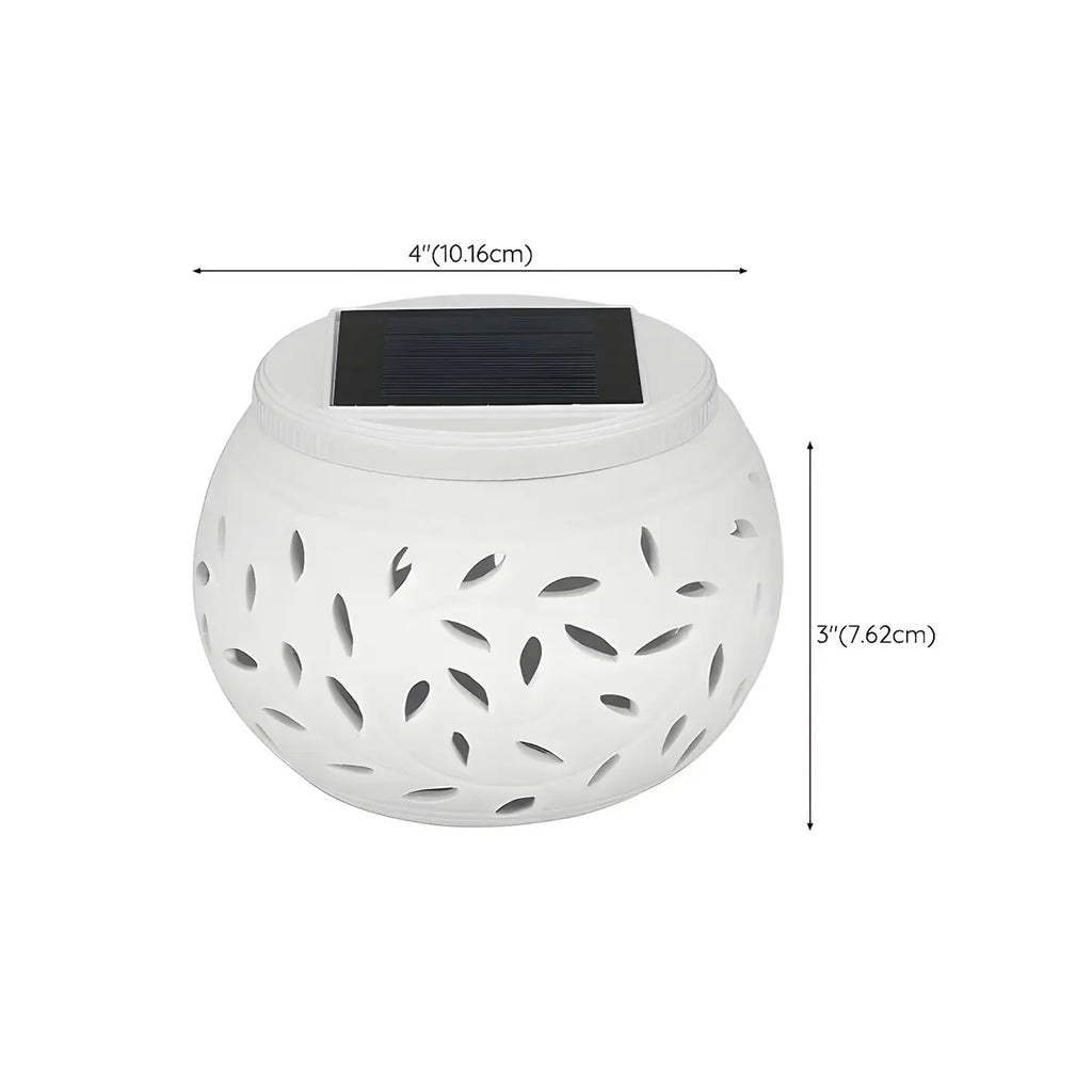 Decorative Hollowed White Ceramic Solar Outdoor Post Lights