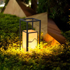 Black Metal Glass Geometric Post Cap Light