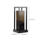Black Metal Grid Wired Rectangle Post Cap Light