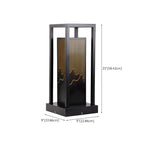 Black Metal Grid Wired Rectangle Post Cap Light