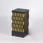 Black Metal Grille Rectangle Warm Light Post Cap Light