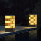 Black Metal Grille Rectangle Warm Light Post Cap Light
