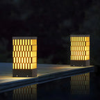 Black Metal Grille Rectangle Warm Light Post Cap Light