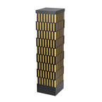 Black Metal Grille Rectangle Warm Light Post Cap Light