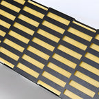 Black Metal Grille Rectangle Warm Light Post Cap Light