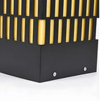 Black Metal Grille Rectangle Warm Light Post Cap Light