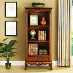 Classic Brown/White Wooden Bookcase with Drawer
