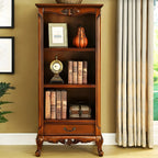 Classic Brown/White Wooden Bookcase with Drawer