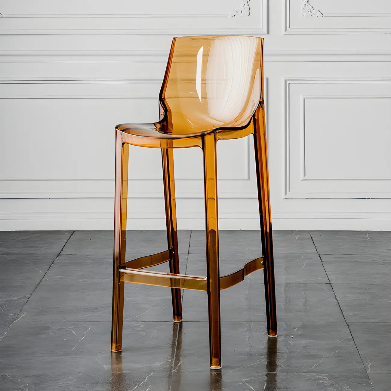 Modern Acrylic Transparent Chic Rectangle Durable Bar Stool