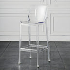 Modern Acrylic Transparent Chic Rectangle Durable Bar Stool