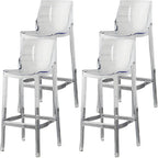 Modern Acrylic Transparent Chic Rectangle Durable Bar Stool