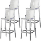 Modern Acrylic Transparent Chic Rectangle Durable Bar Stool