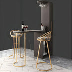 Modern Adjustable Bar Table with Wine Cabinet for Home
