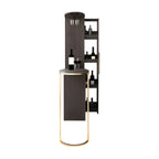 Modern Adjustable Bar Table with Wine Cabinet for Home