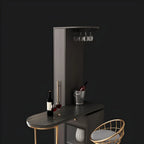 Modern Adjustable Bar Table with Wine Cabinet for Home