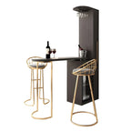Modern Adjustable Bar Table with Wine Cabinet for Home