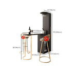 Modern Adjustable Bar Table with Wine Cabinet for Home