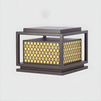 3 Color Light Grid Metal Solar Outdoor Post Lights