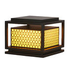 3 Color Light Grid Metal Solar Outdoor Post Lights