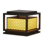 3 Color Light Grid Metal Solar Outdoor Post Lights