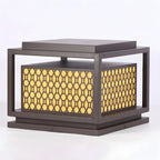 3 Color Light Grid Metal Solar Outdoor Post Lights