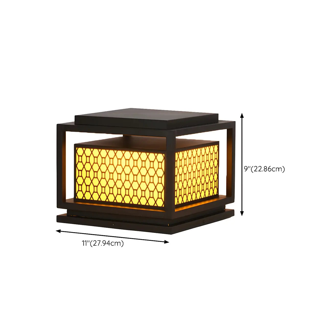 3 Color Light Grid Metal Solar Outdoor Post Lights