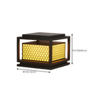 3 Color Light Grid Metal Solar Outdoor Post Lights