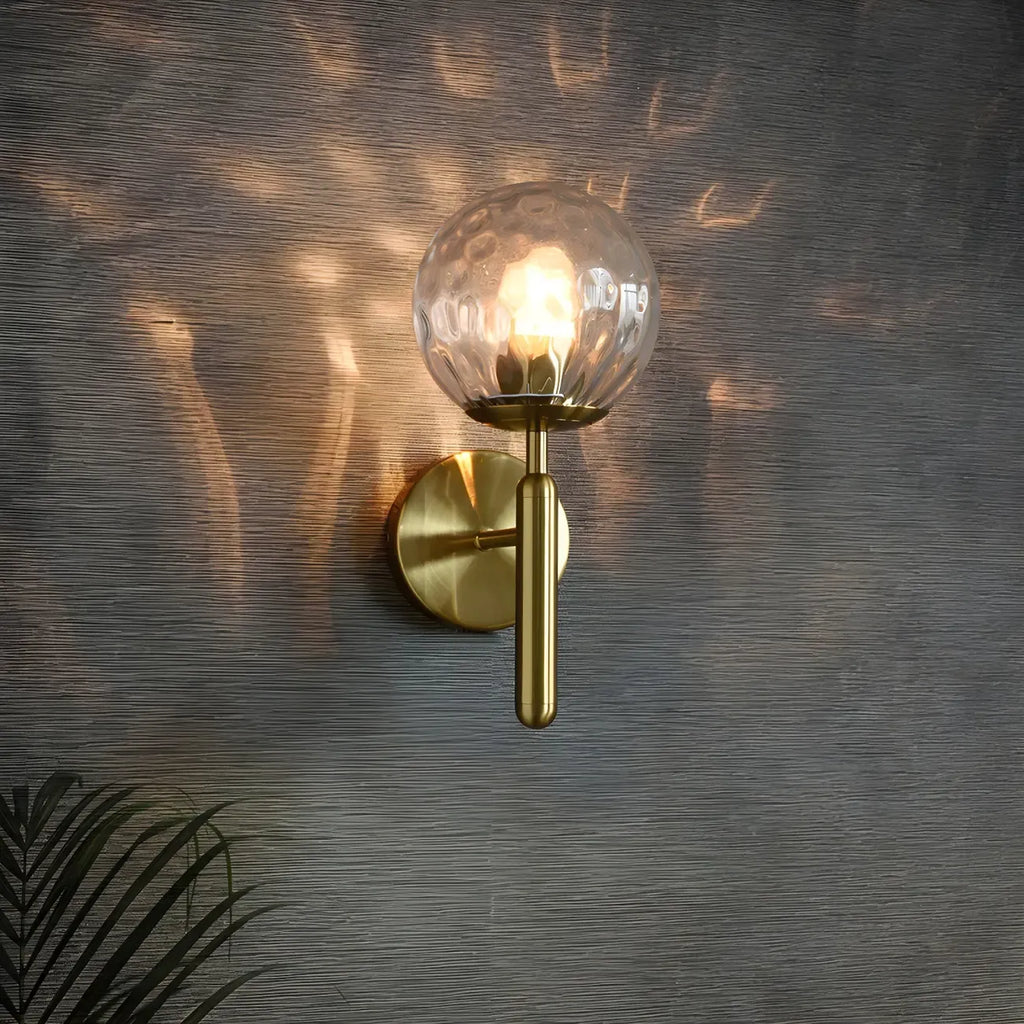 1-Light Modern Glass Globe Vanity Light for Bathroom