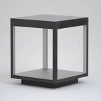 Black Metal Open Cube Ambient Post Cap Light