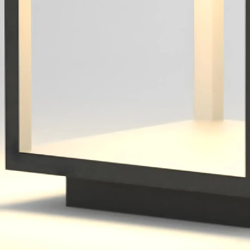 Black Metal Open Cube Ambient Post Cap Light