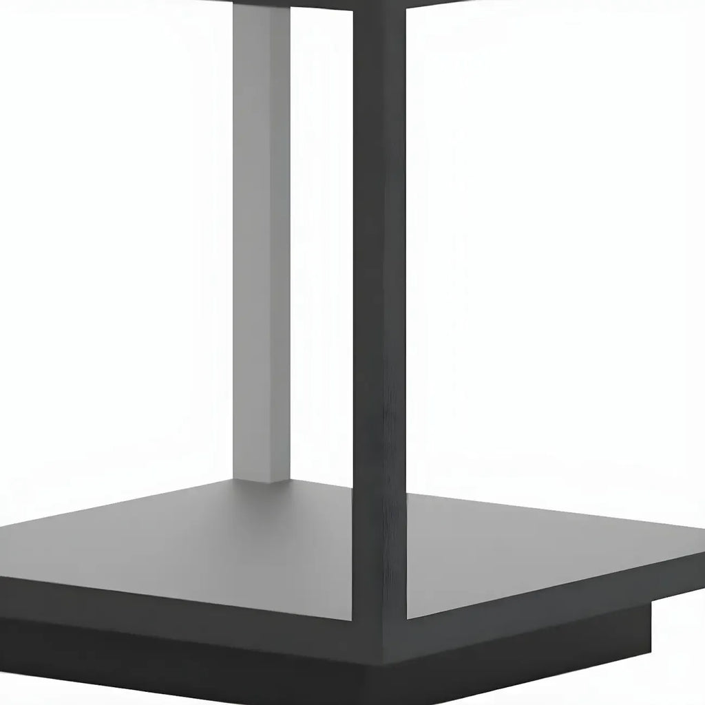 Black Metal Open Cube Ambient Post Cap Light