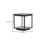 Black Metal Open Cube Ambient Post Cap Light