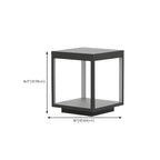 Black Metal Open Cube Ambient Post Cap Light