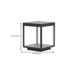 Black Metal Open Cube Ambient Post Cap Light