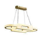 Artistic Modern Gold Oval Pendant Light for Kitchen