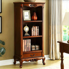 Classic Brown/White Wooden Bookcase with Drawer