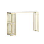 Modern White Bar Height Table Spacious Storage for Dining
