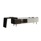 71 Black Stone Side Extension Storage TV Stand with Drawers