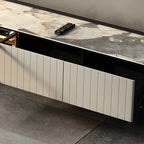 71 Black Stone Side Extension Storage TV Stand with Drawers