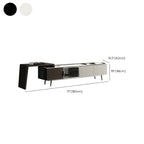 71 Black Stone Side Extension Storage TV Stand with Drawers