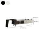 71 Black Stone Side Extension Storage TV Stand with Drawers